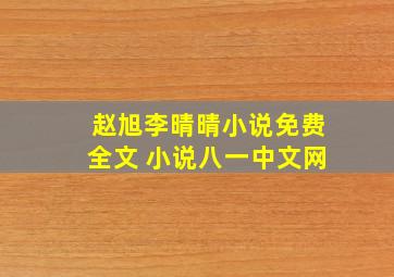 赵旭李晴晴小说免费全文 小说八一中文网